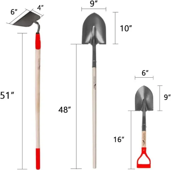 7-Piece Shovels Rakes Hoe Set 4