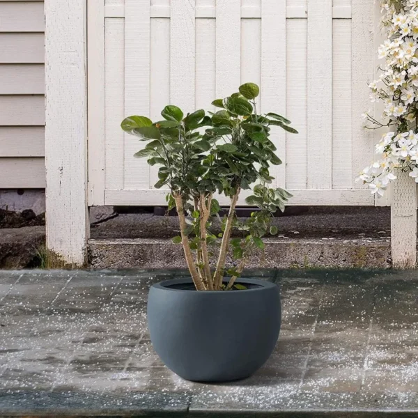 19.9" Dia Round Concrete Planter 4