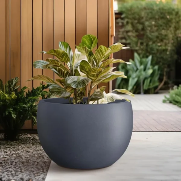 19.9" Dia Round Concrete Planter 2