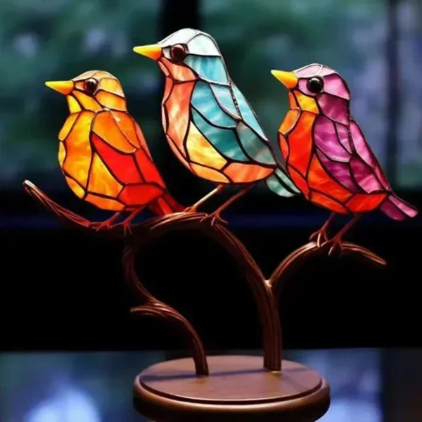 Multicolor Birds Stained 2