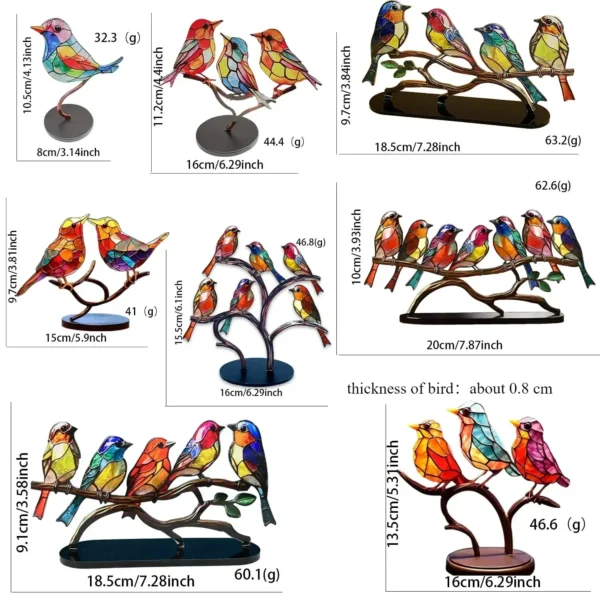 Multicolor Birds Stained 6