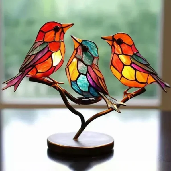 Multicolor Birds Stained 3