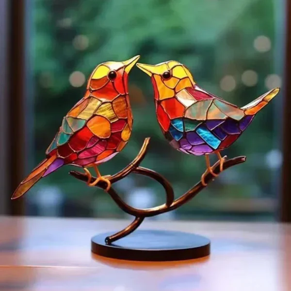 Multicolor Birds Stained 5