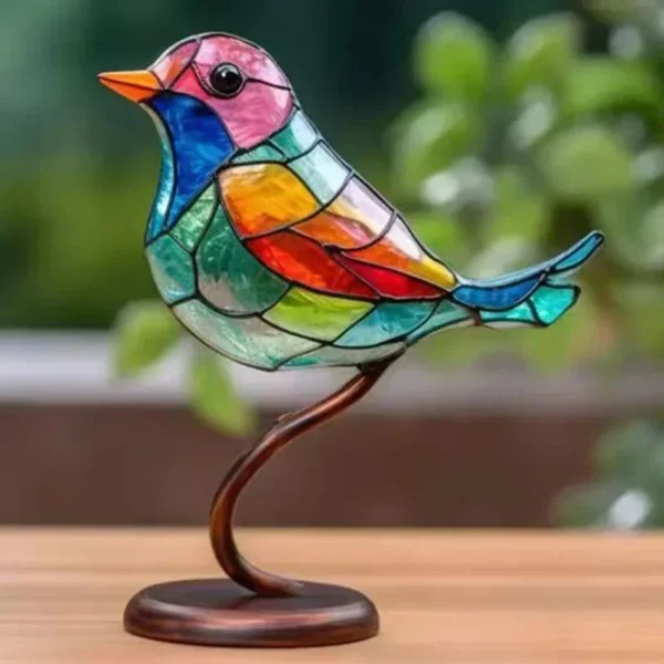 Multicolor Birds Stained 4