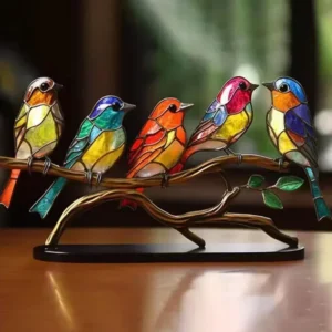 Multicolor Birds Stained 1